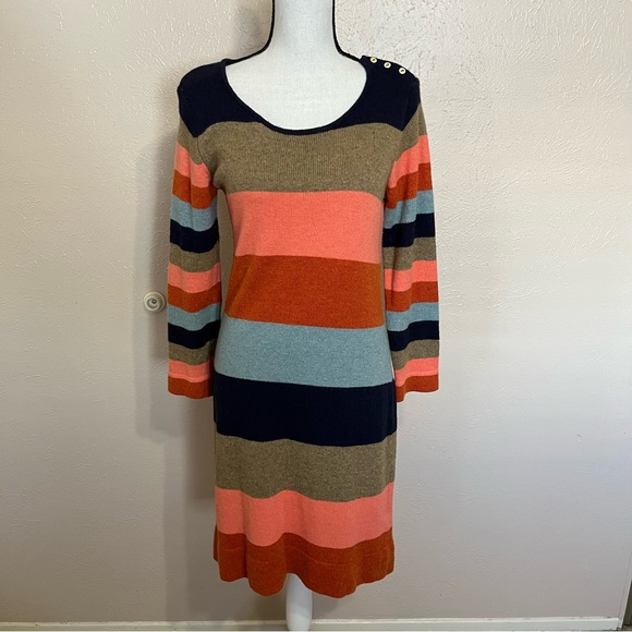 SOLD M Isabella Sinclair Anthro Colorstack Long Sleeve Striped Sweater Dress - Picture 2 of 9